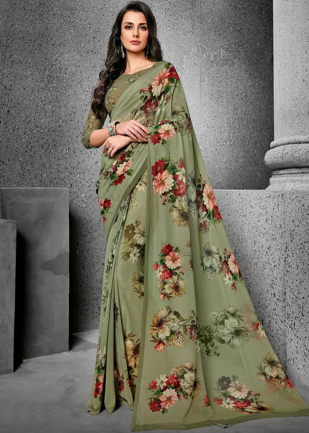 printed saree