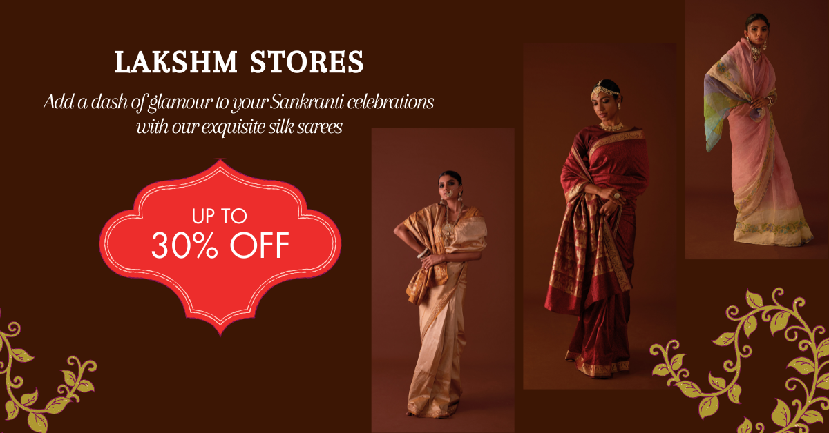 Red and Brown Festive Sankranti Glam Facebook Ad