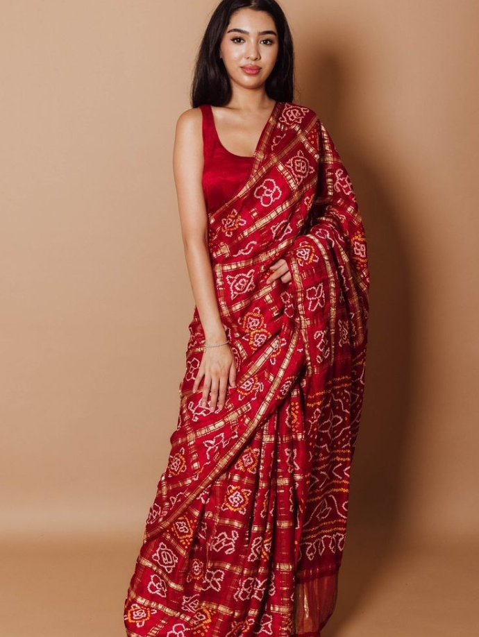 Elegant Rajasthan saree featuring traditional ethnic patterns and vibrant colors
